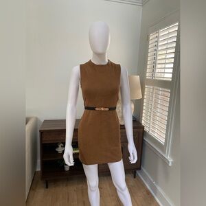 Chloe K Tan Sleeveless Mini Dress